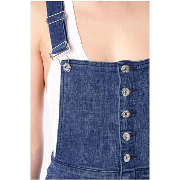 7 FOR ALL MANKIND BLUE FASHION OVERALL STRETCH DRESS MEDIUM‎ BROKEN Size 29 NWT - Picture 4 of 12